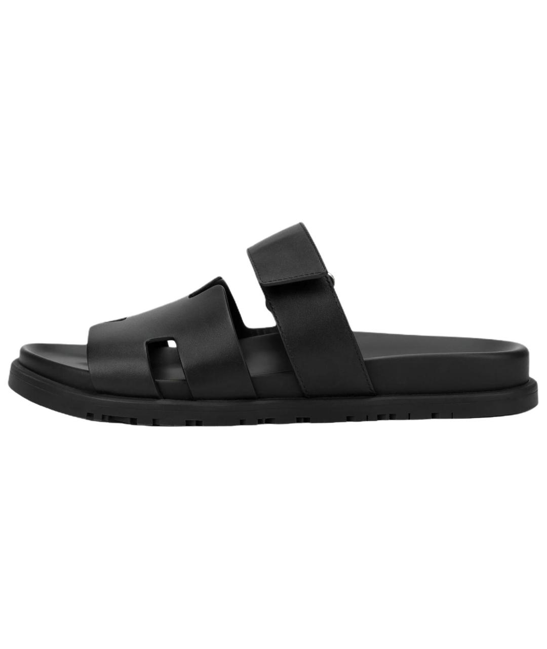 HERMES Черные сандалии, фото 2