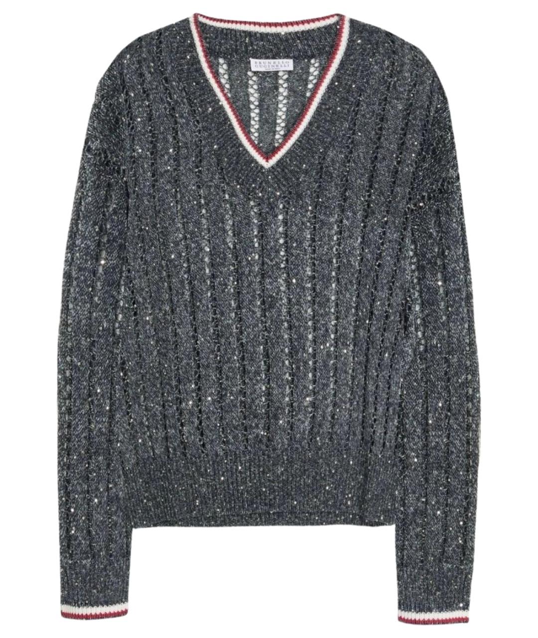 BRUNELLO CUCINELLI Серый льняной джемпер / свитер, фото 1