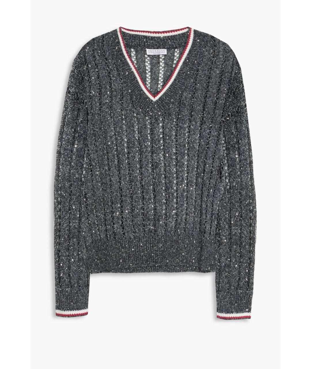 BRUNELLO CUCINELLI Серый льняной джемпер / свитер, фото 5