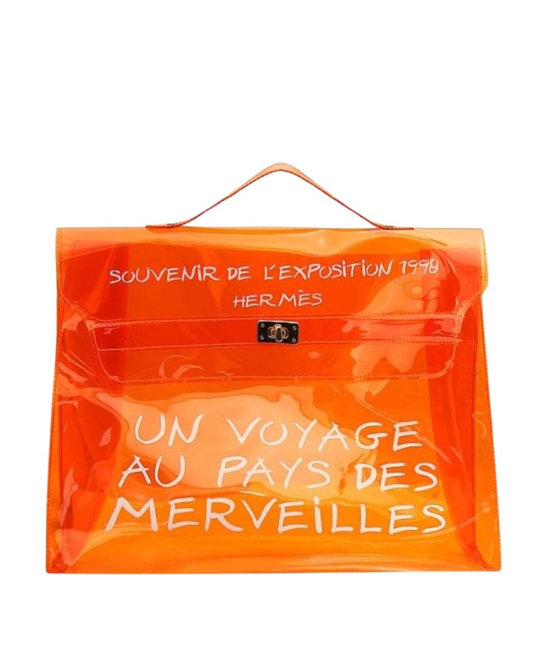 HERMES Оранжевая сумка с короткими ручками, фото 1