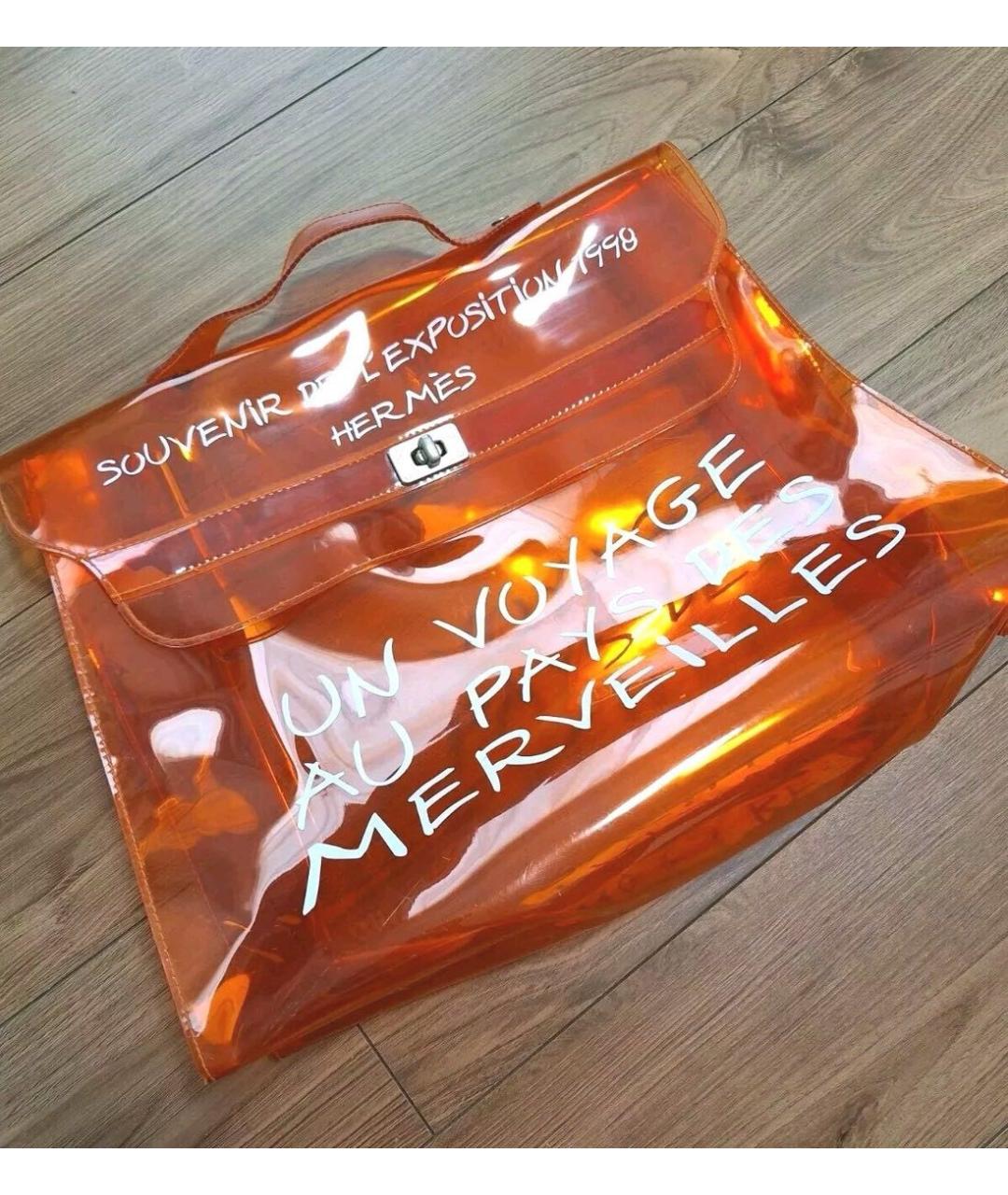 HERMES Оранжевая сумка с короткими ручками, фото 5