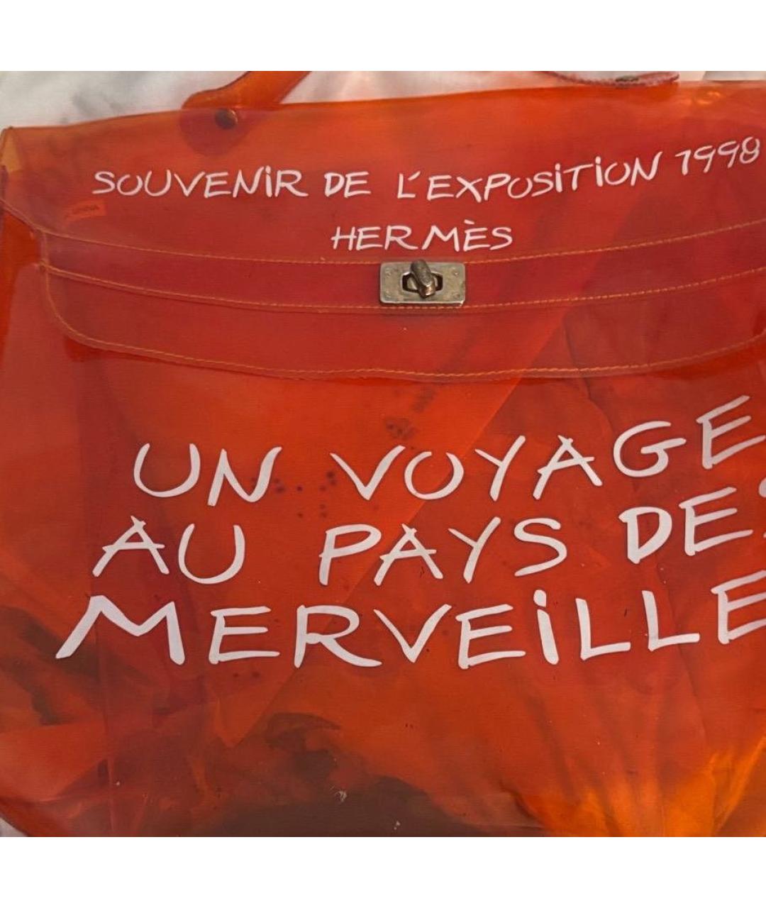 HERMES Оранжевая сумка с короткими ручками, фото 3