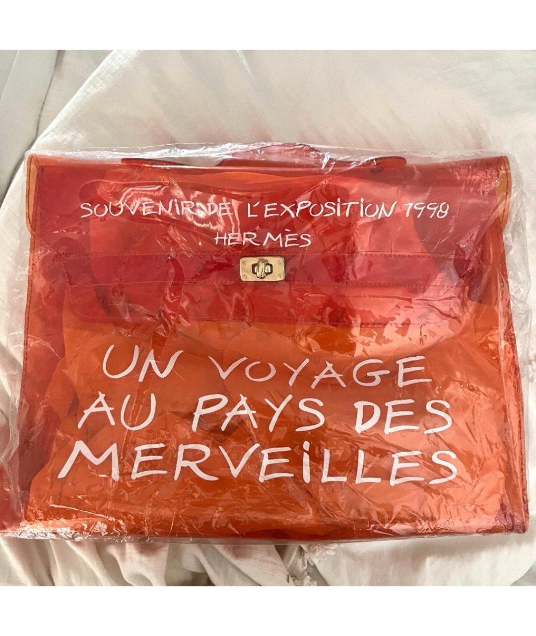 HERMES Оранжевая сумка с короткими ручками, фото 2