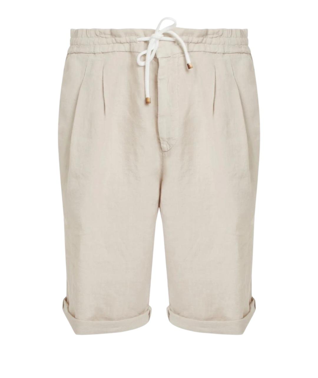 BRUNELLO CUCINELLI Серые льняные шорты, фото 1