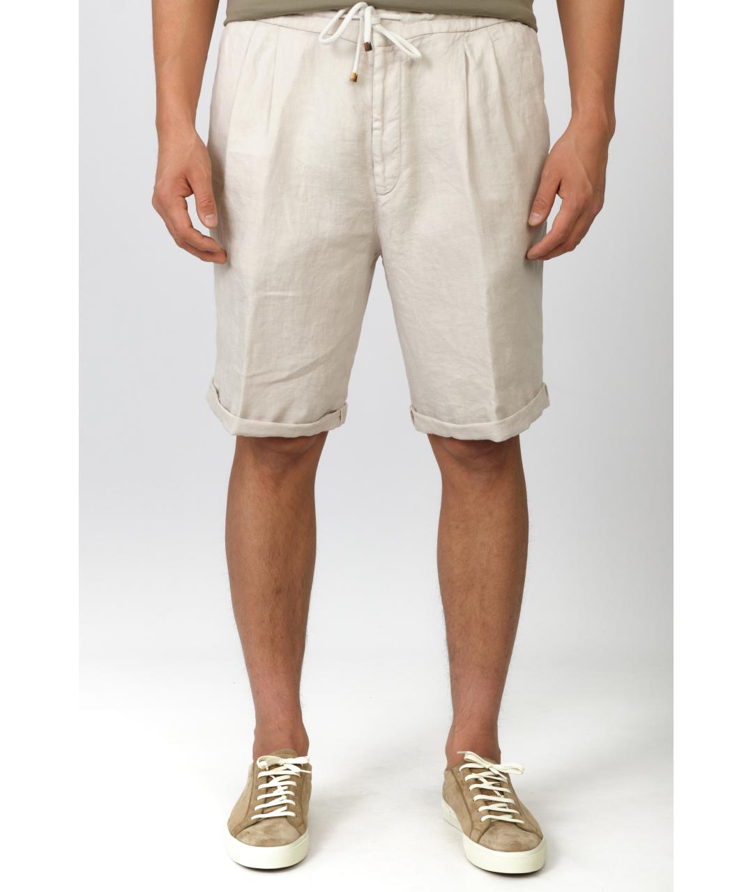 BRUNELLO CUCINELLI Серые льняные шорты, фото 2