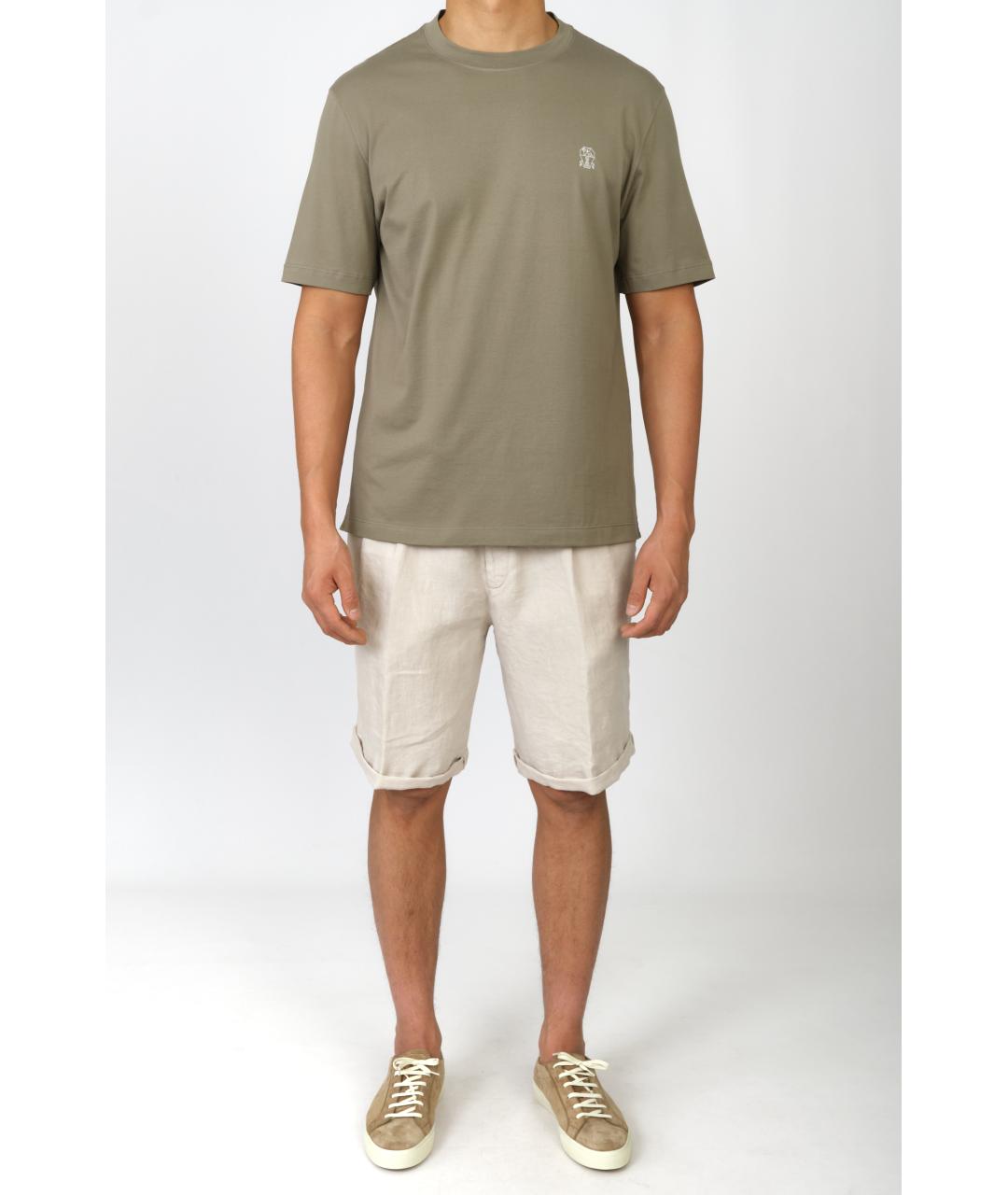 BRUNELLO CUCINELLI Серые льняные шорты, фото 6