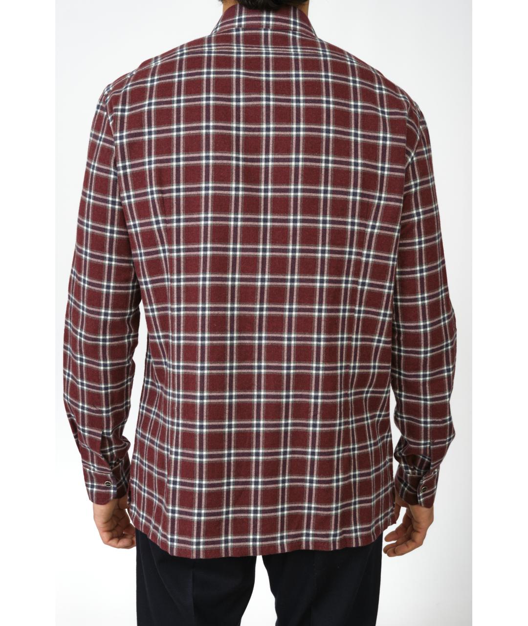 KITON Бордовая хлопковая кэжуал рубашка, фото 4