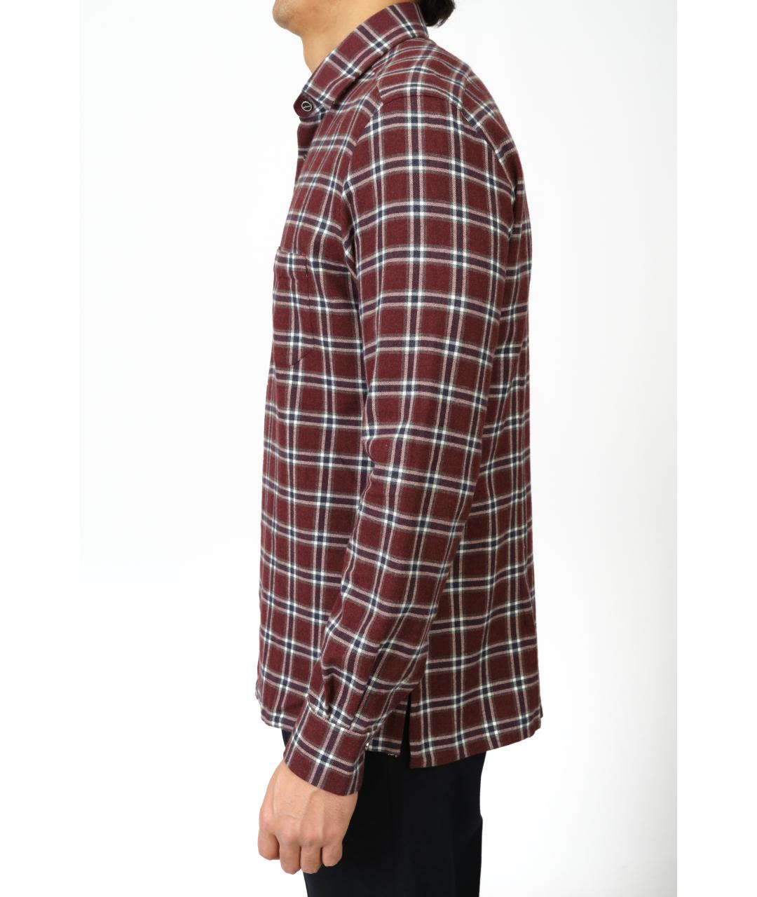 KITON Бордовая хлопковая кэжуал рубашка, фото 3