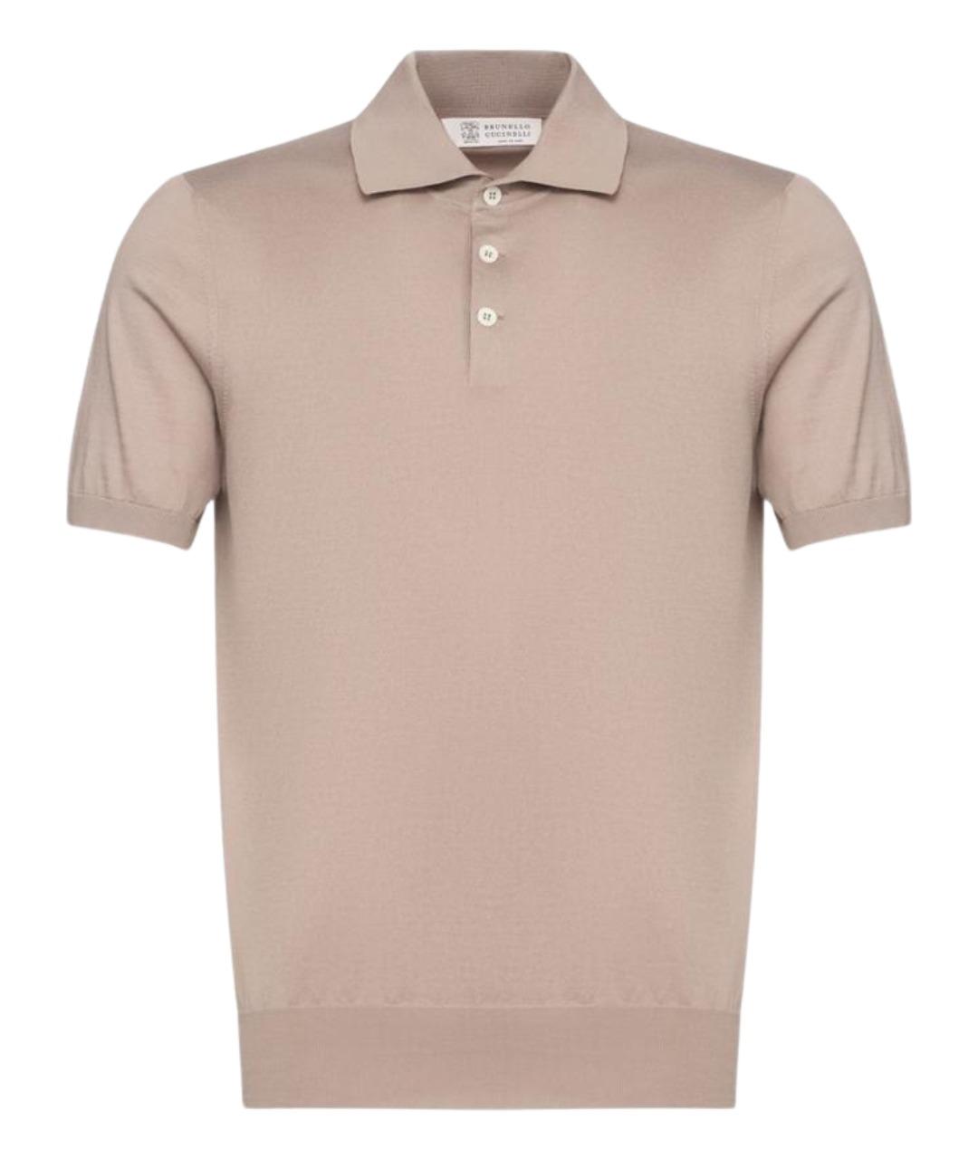 BRUNELLO CUCINELLI Серое хлопковое поло с коротким рукавом, фото 1