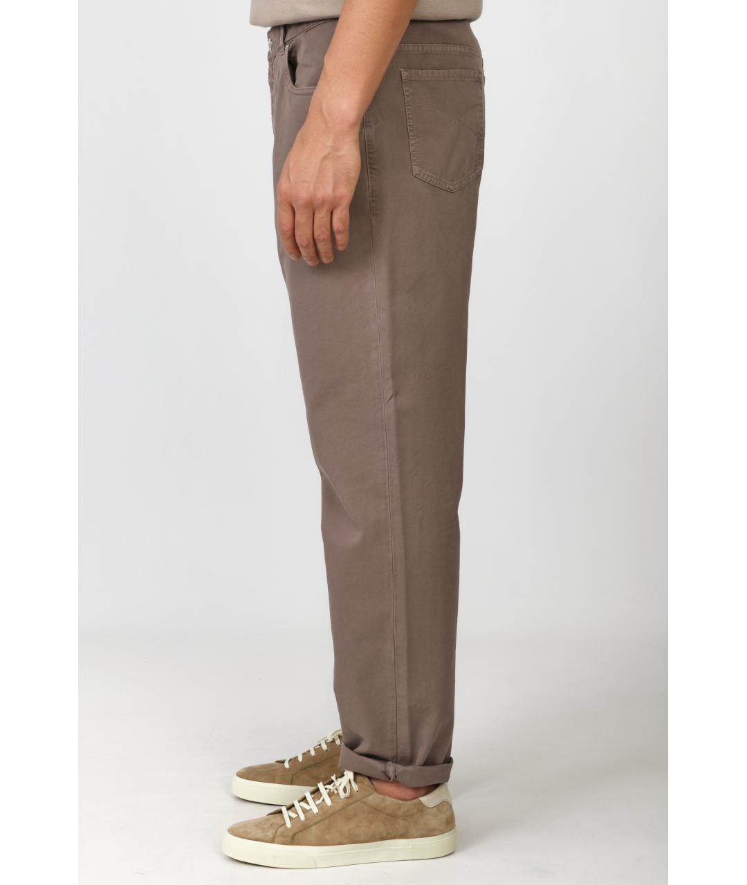 BRUNELLO CUCINELLI Серые хлопковые прямые джинсы, фото 3