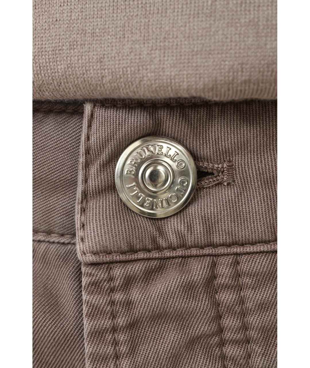 BRUNELLO CUCINELLI Серые хлопковые прямые джинсы, фото 5