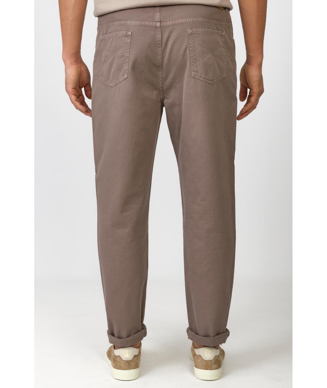 BRUNELLO CUCINELLI Серые хлопковые прямые джинсы, фото 4