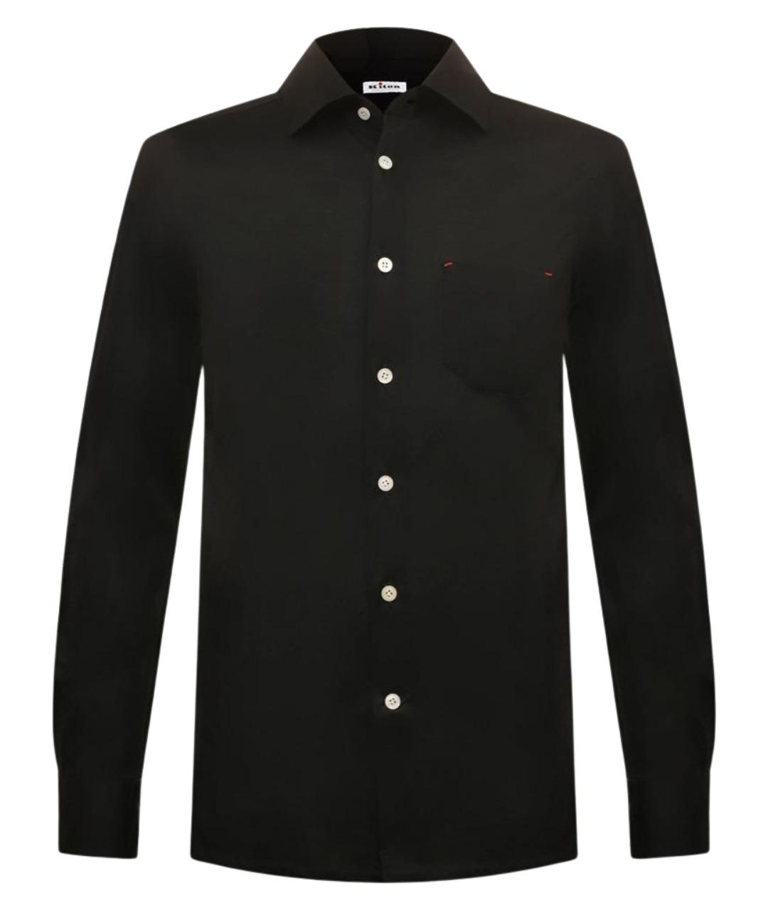 KITON Черная шерстяная классическая рубашка, фото 1