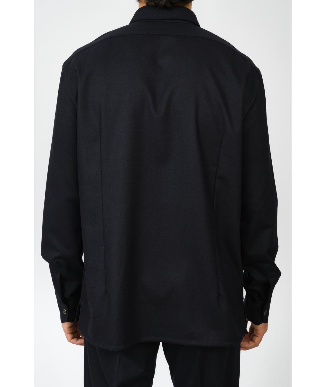 KITON Черная шерстяная классическая рубашка, фото 5