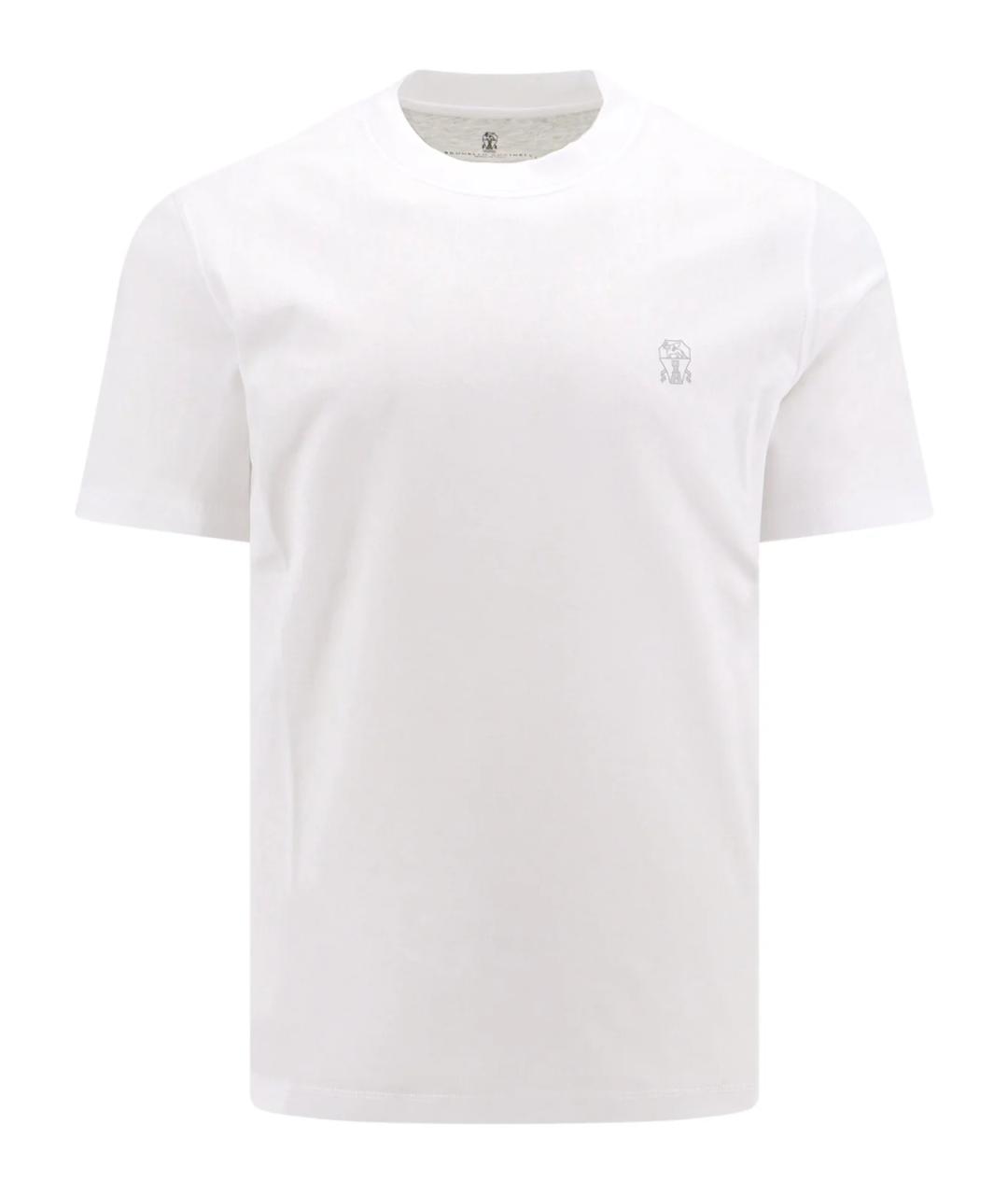 BRUNELLO CUCINELLI Белая хлопковая футболка, фото 1