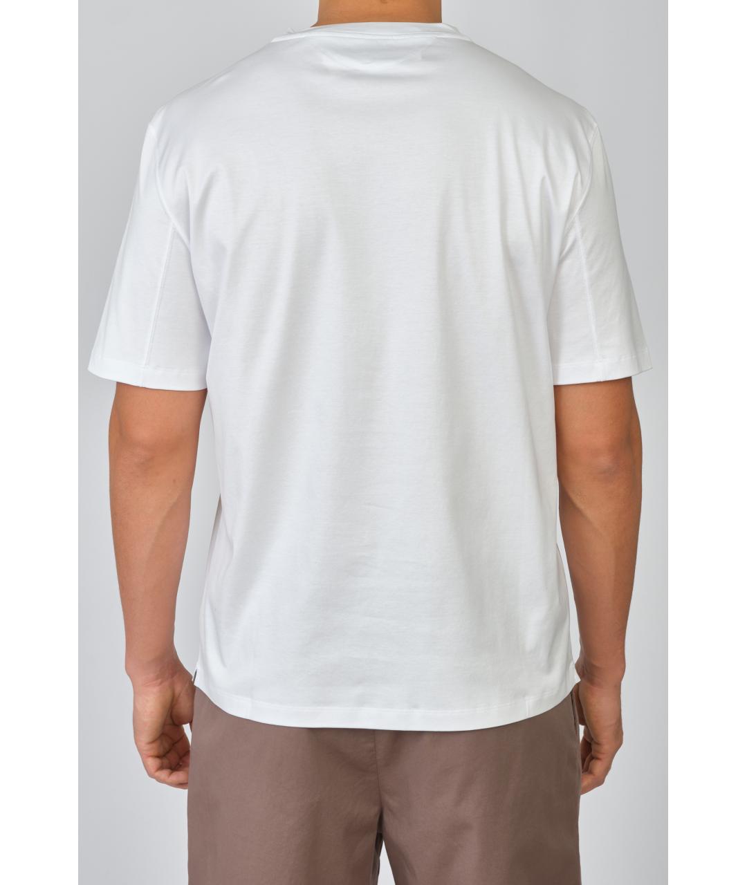 BRUNELLO CUCINELLI Белая хлопковая футболка, фото 4