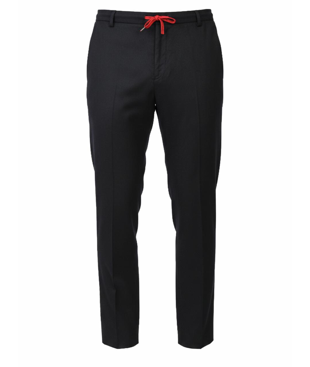 KITON Черные шерстяные повседневные брюки, фото 1