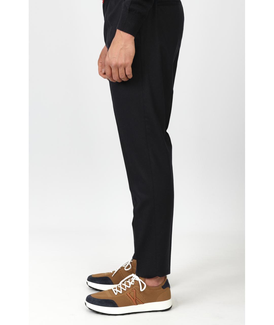KITON Черные шерстяные повседневные брюки, фото 2