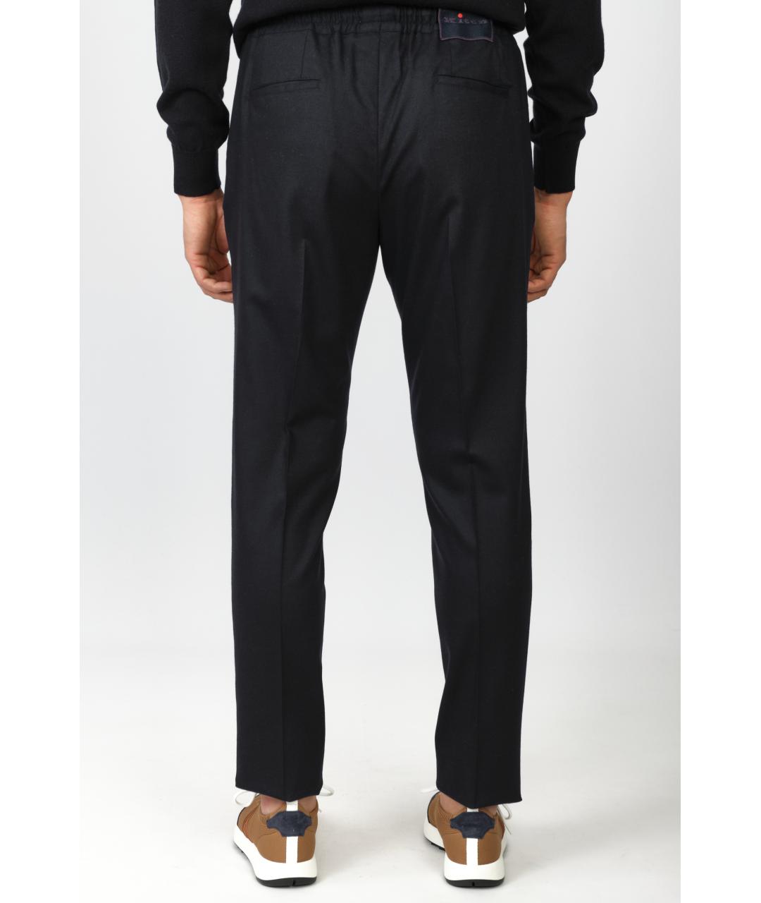 KITON Черные шерстяные повседневные брюки, фото 3