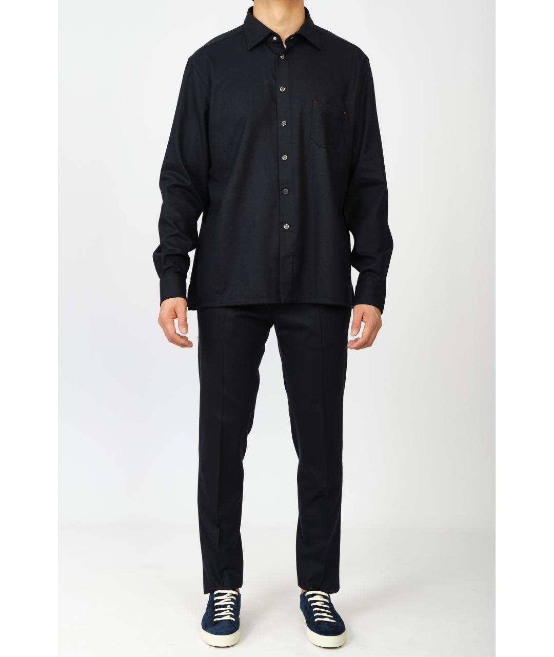 KITON Черные шерстяные повседневные брюки, фото 5