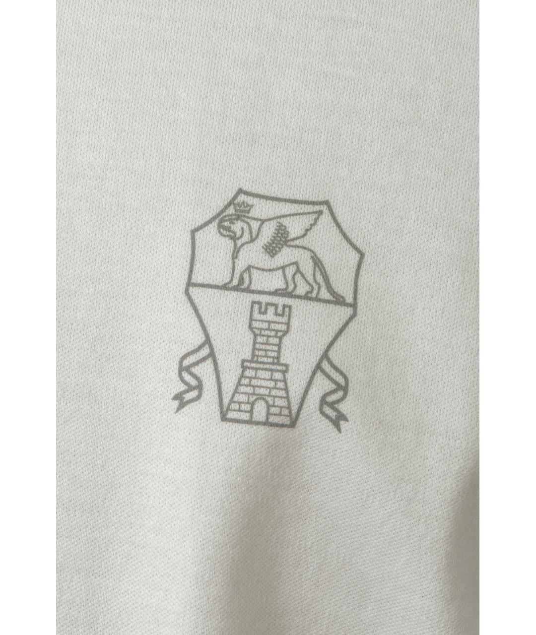 BRUNELLO CUCINELLI Белая хлопковая футболка, фото 5