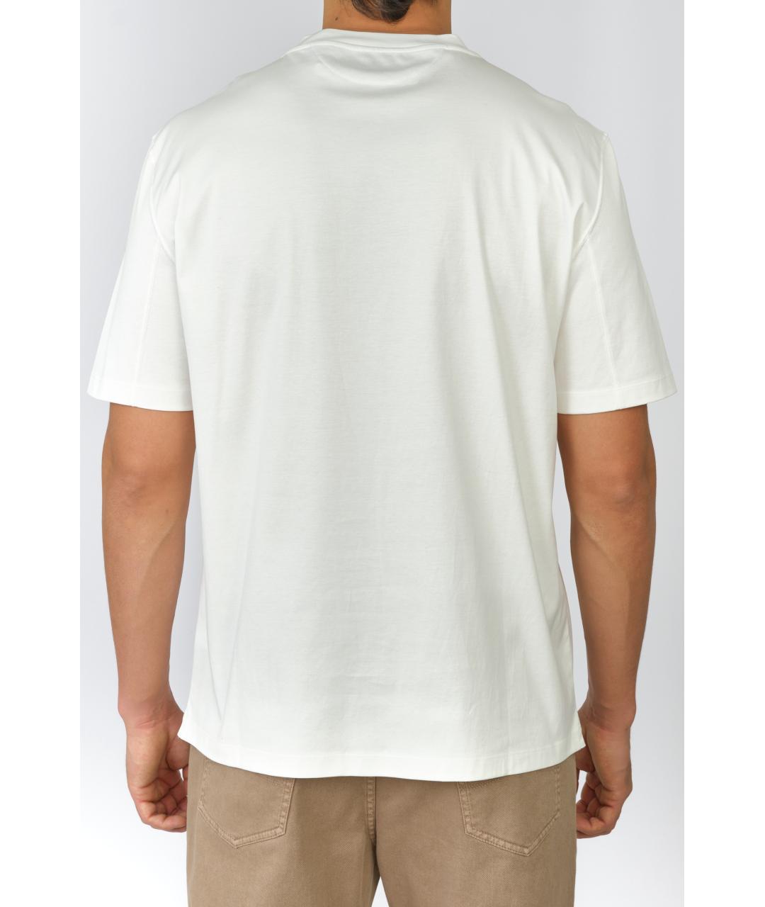 BRUNELLO CUCINELLI Белая хлопковая футболка, фото 4