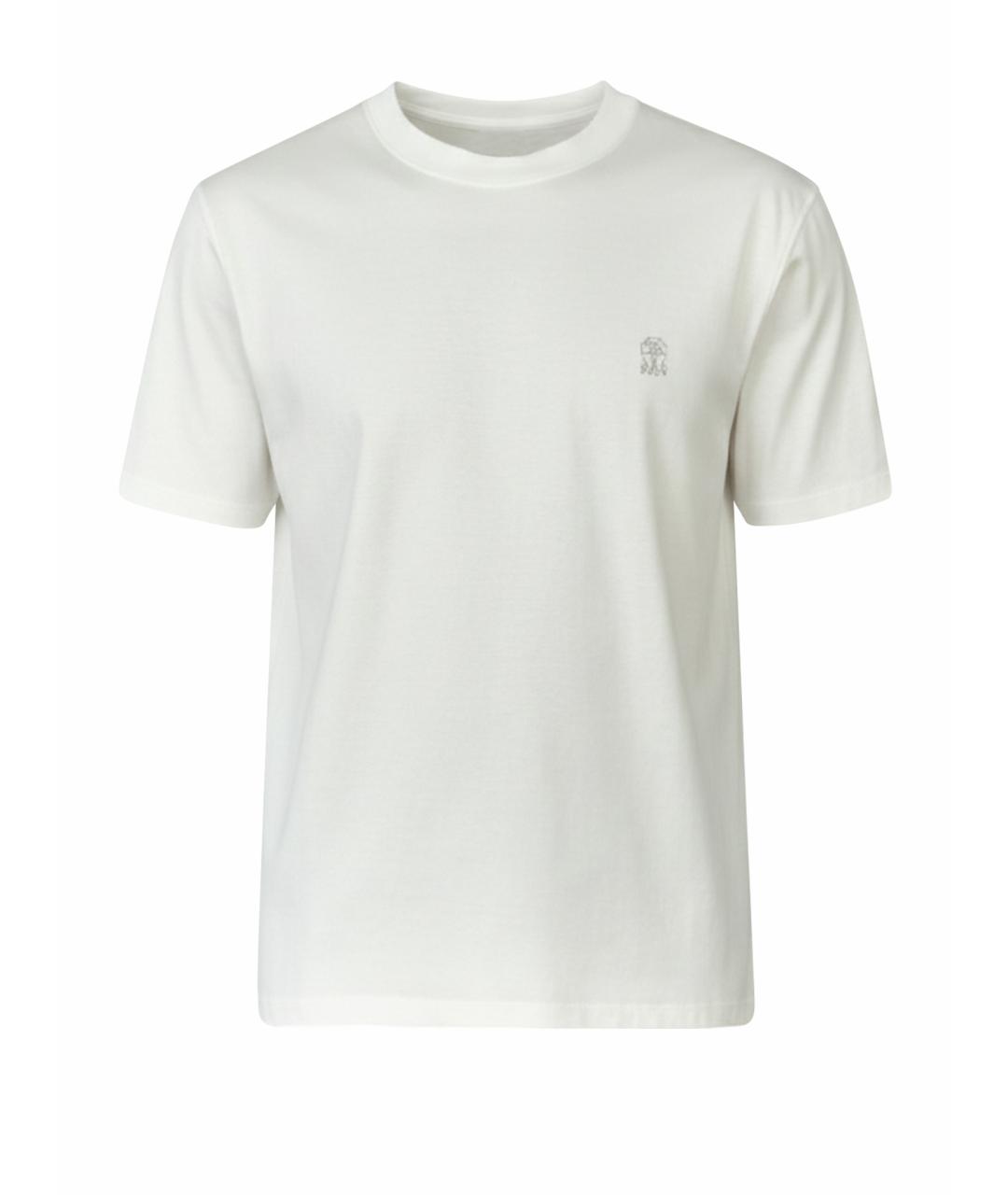 BRUNELLO CUCINELLI Белая хлопковая футболка, фото 1