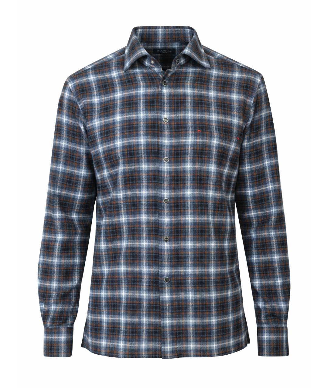 KITON Темно-синяя хлопковая кэжуал рубашка, фото 1