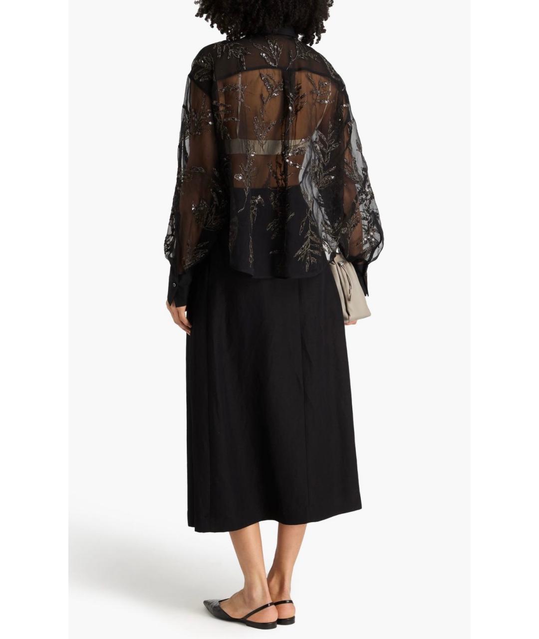 BRUNELLO CUCINELLI Черная шелковая блузы, фото 3