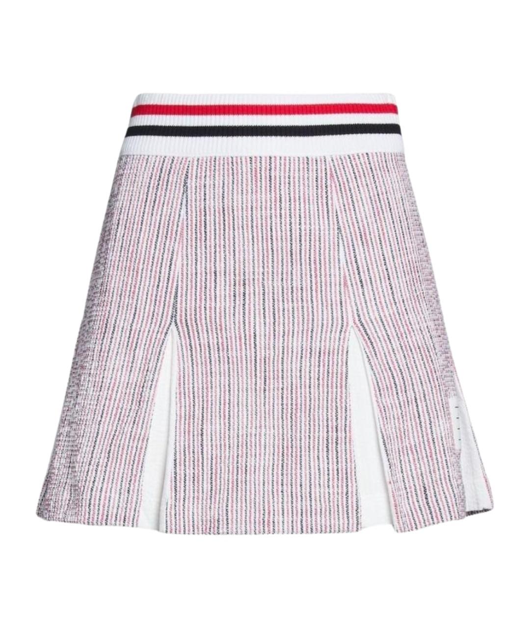 THOM BROWNE Мульти хлопко-эластановая юбка мини, фото 1