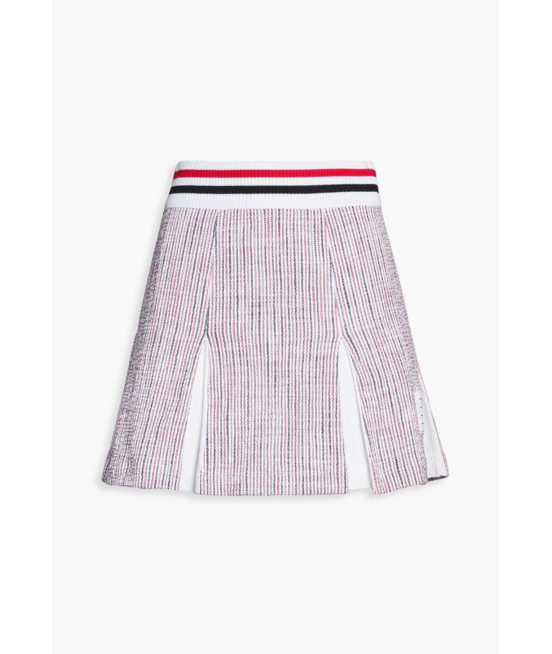 THOM BROWNE Мульти хлопко-эластановая юбка мини, фото 4