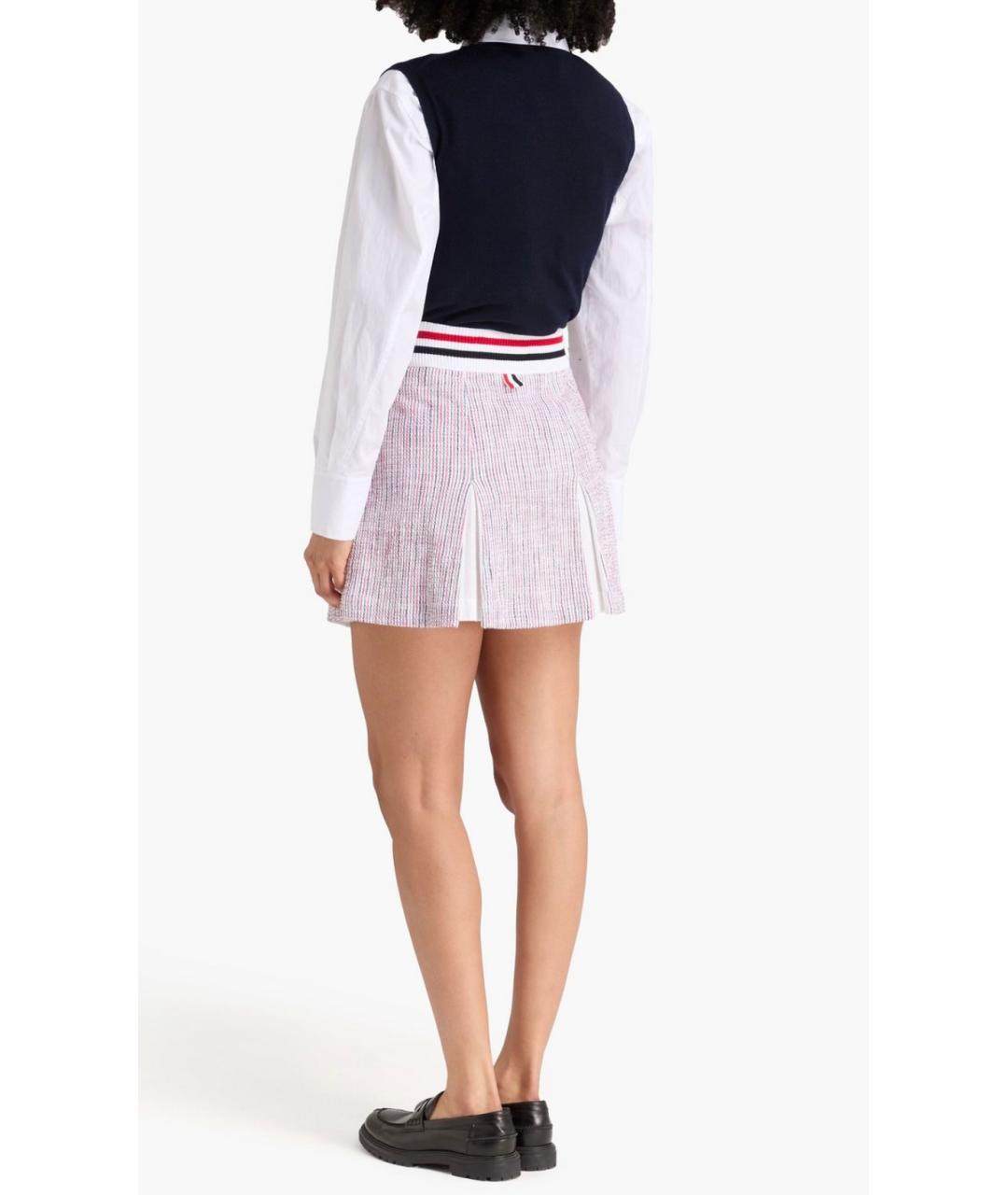 THOM BROWNE Мульти хлопко-эластановая юбка мини, фото 3