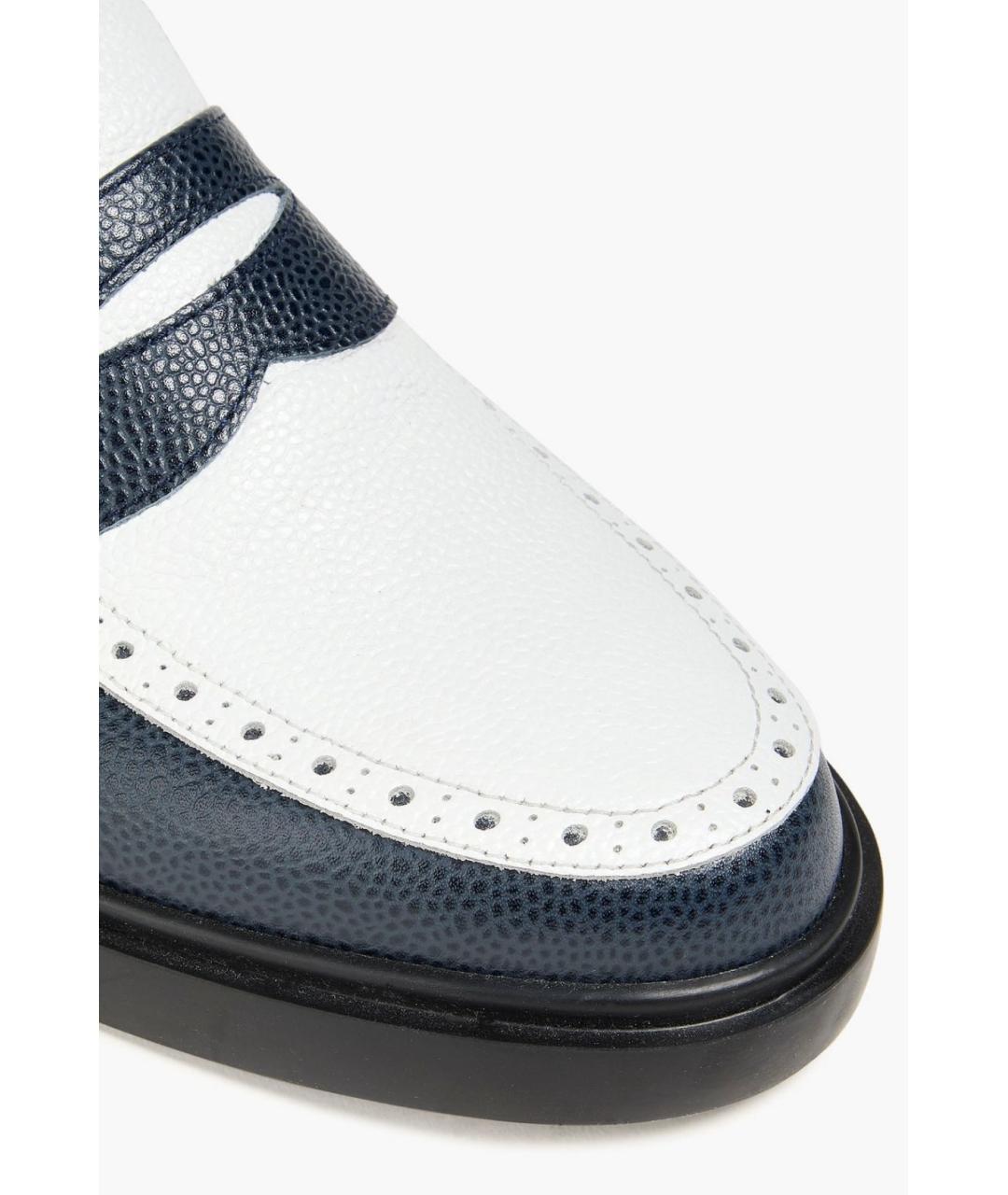 THOM BROWNE Темно-синие кожаные лоферы, фото 3