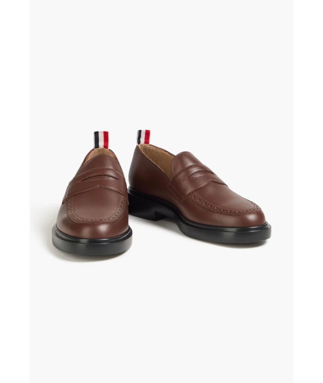 THOM BROWNE Коричневые кожаные лоферы, фото 2
