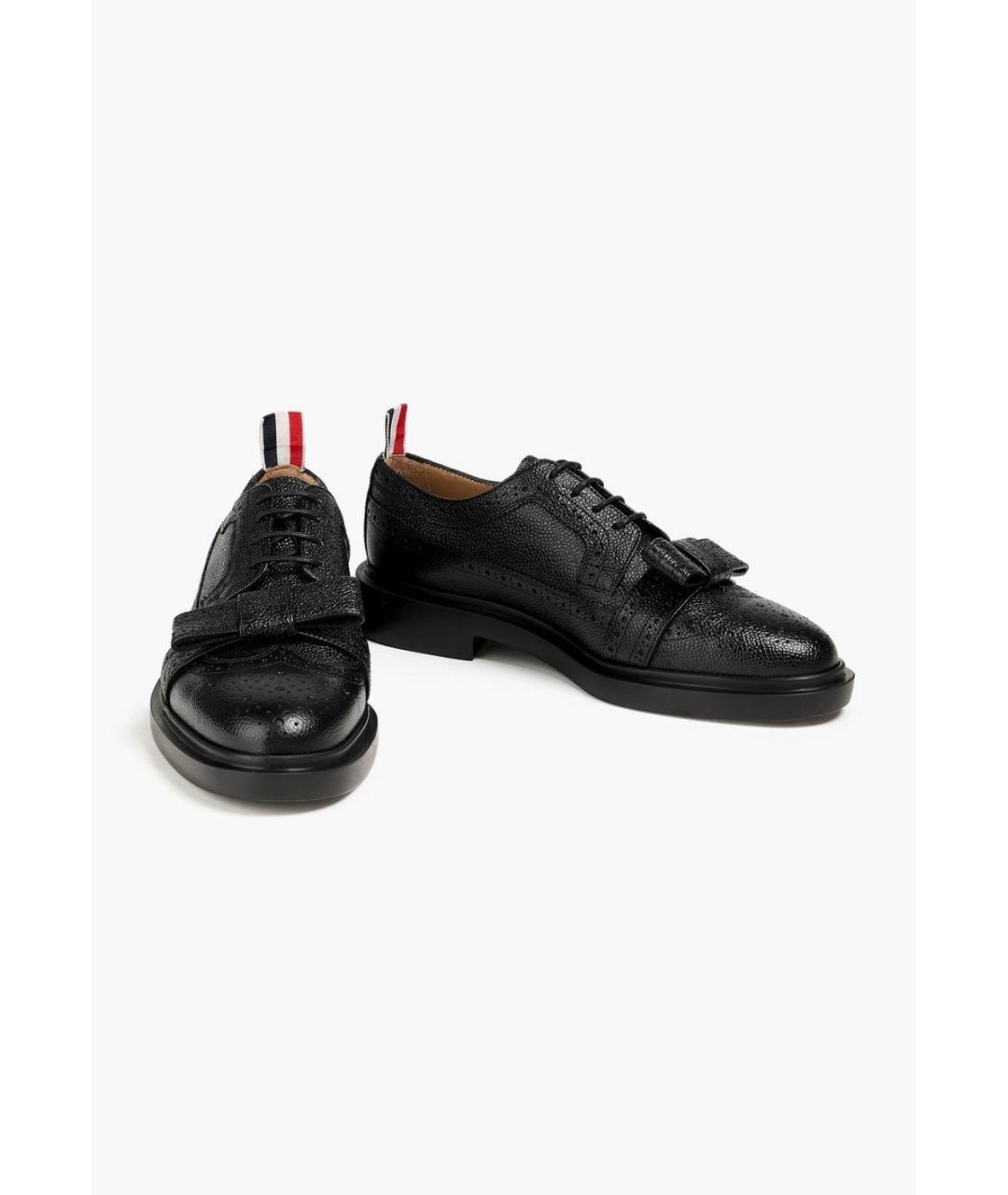 THOM BROWNE Черные кожаные ботинки, фото 2