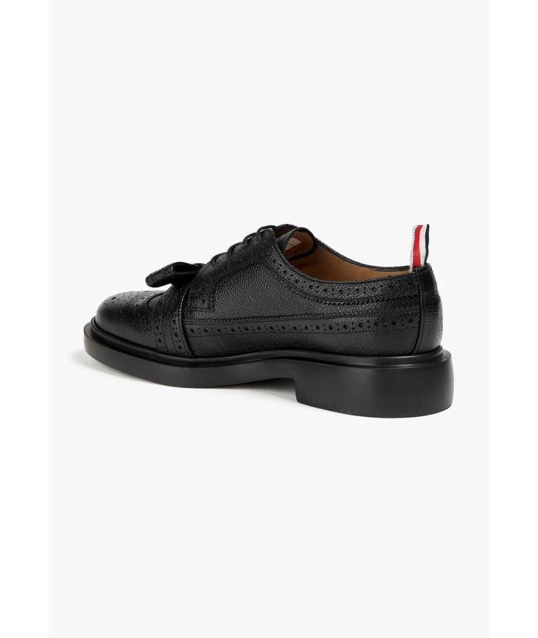 THOM BROWNE Черные кожаные ботинки, фото 4