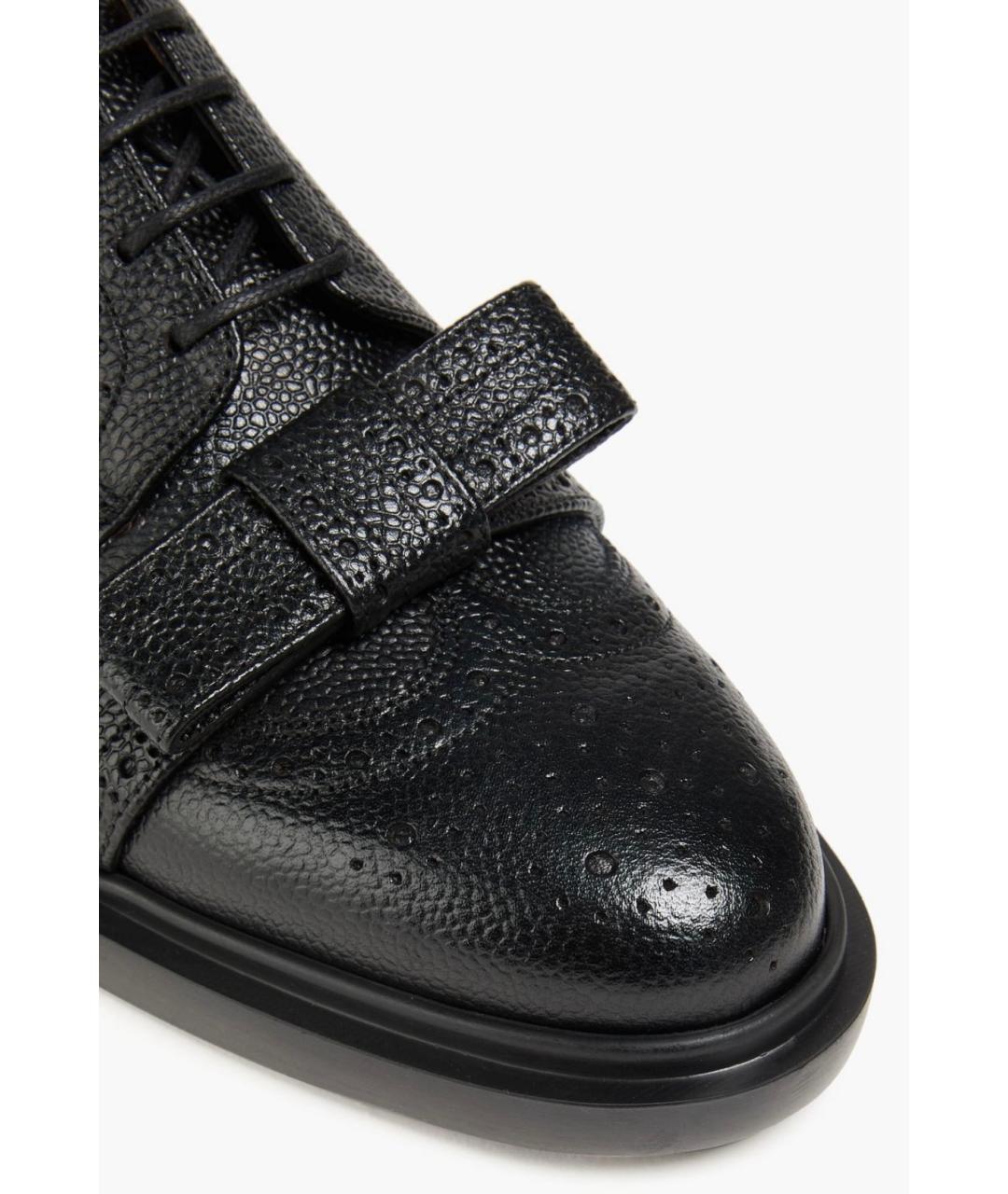 THOM BROWNE Черные кожаные ботинки, фото 3