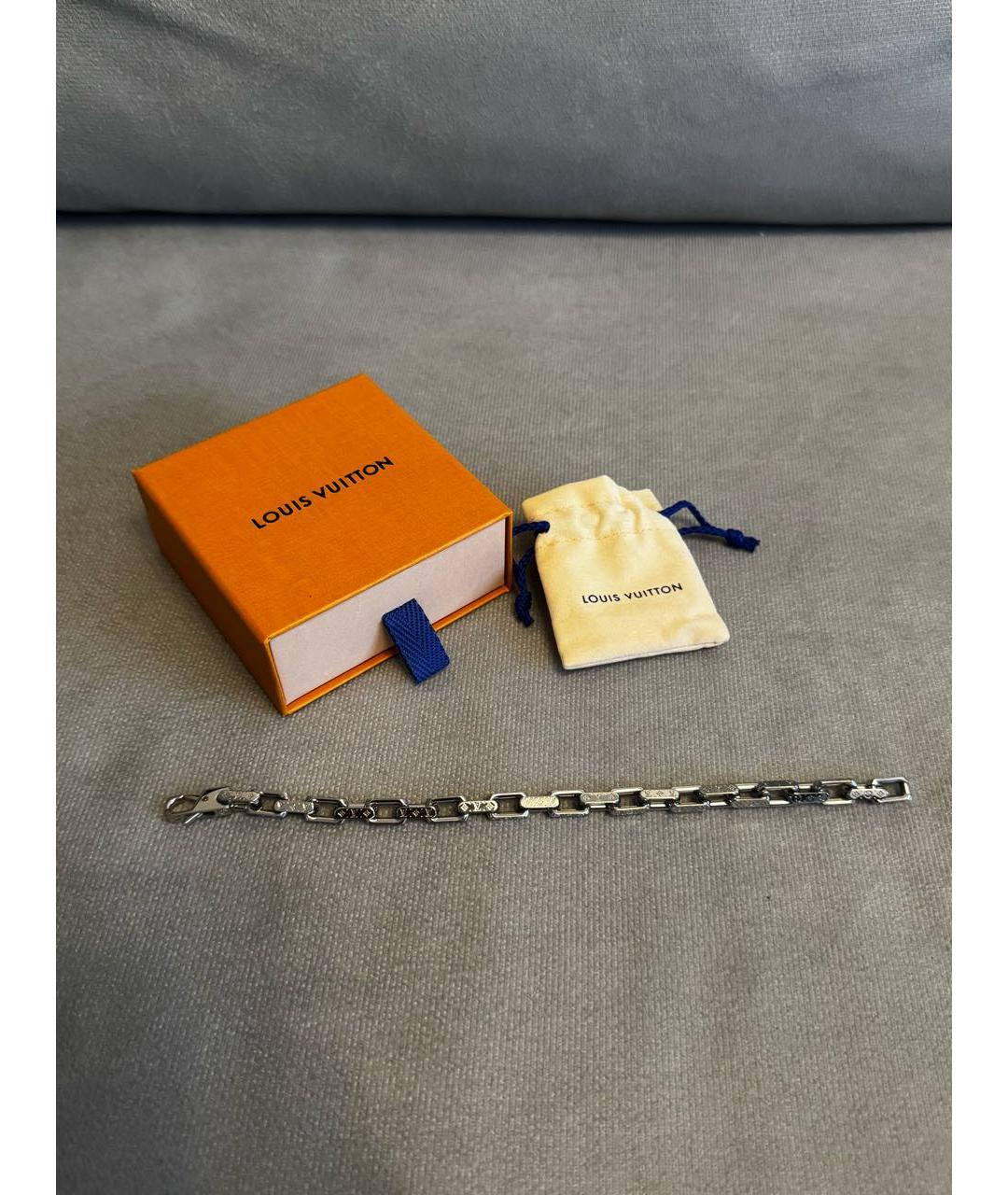 LOUIS VUITTON Серебрянный металлический браслет, фото 3