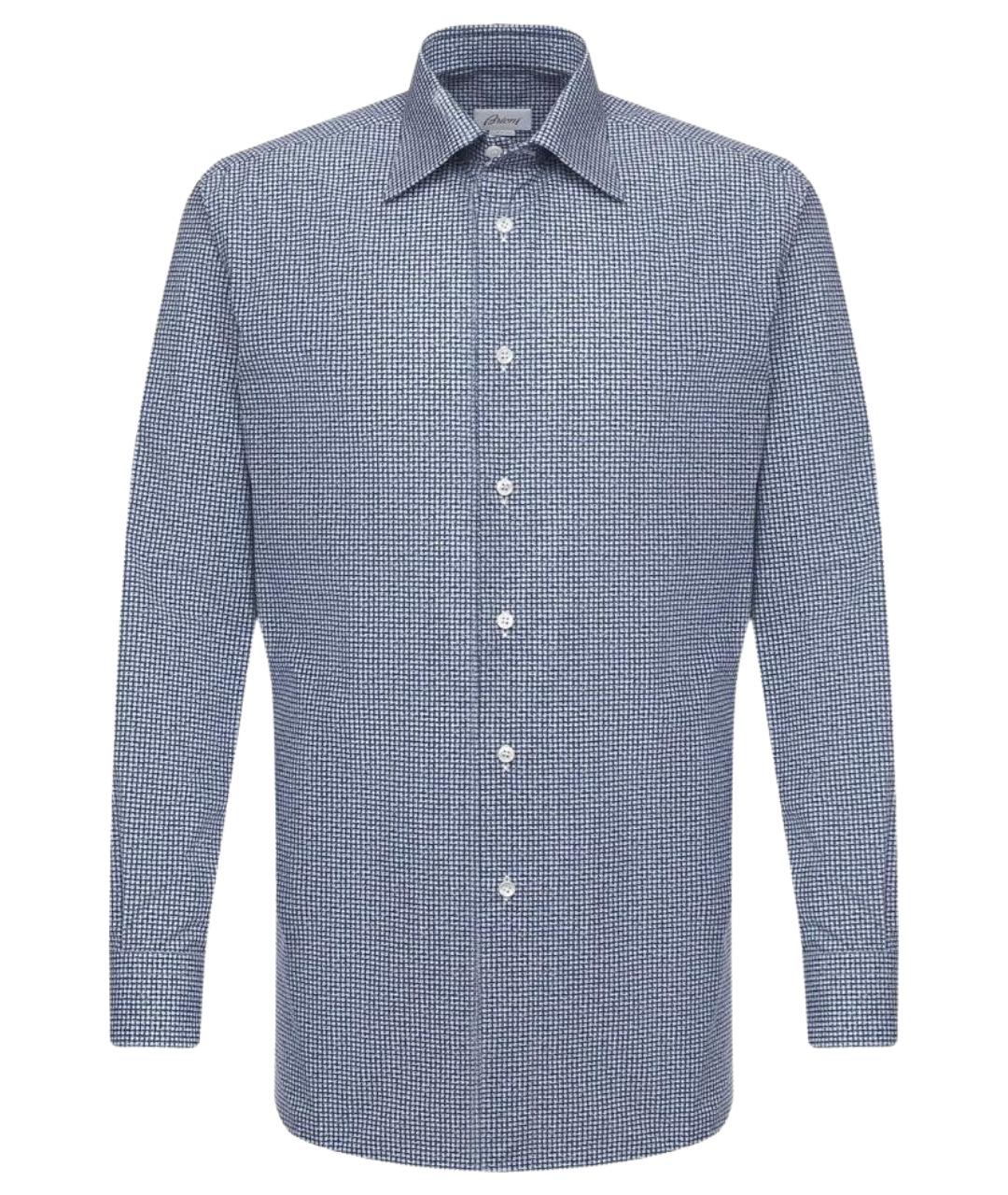 BRIONI Голубая хлопковая классическая рубашка, фото 1