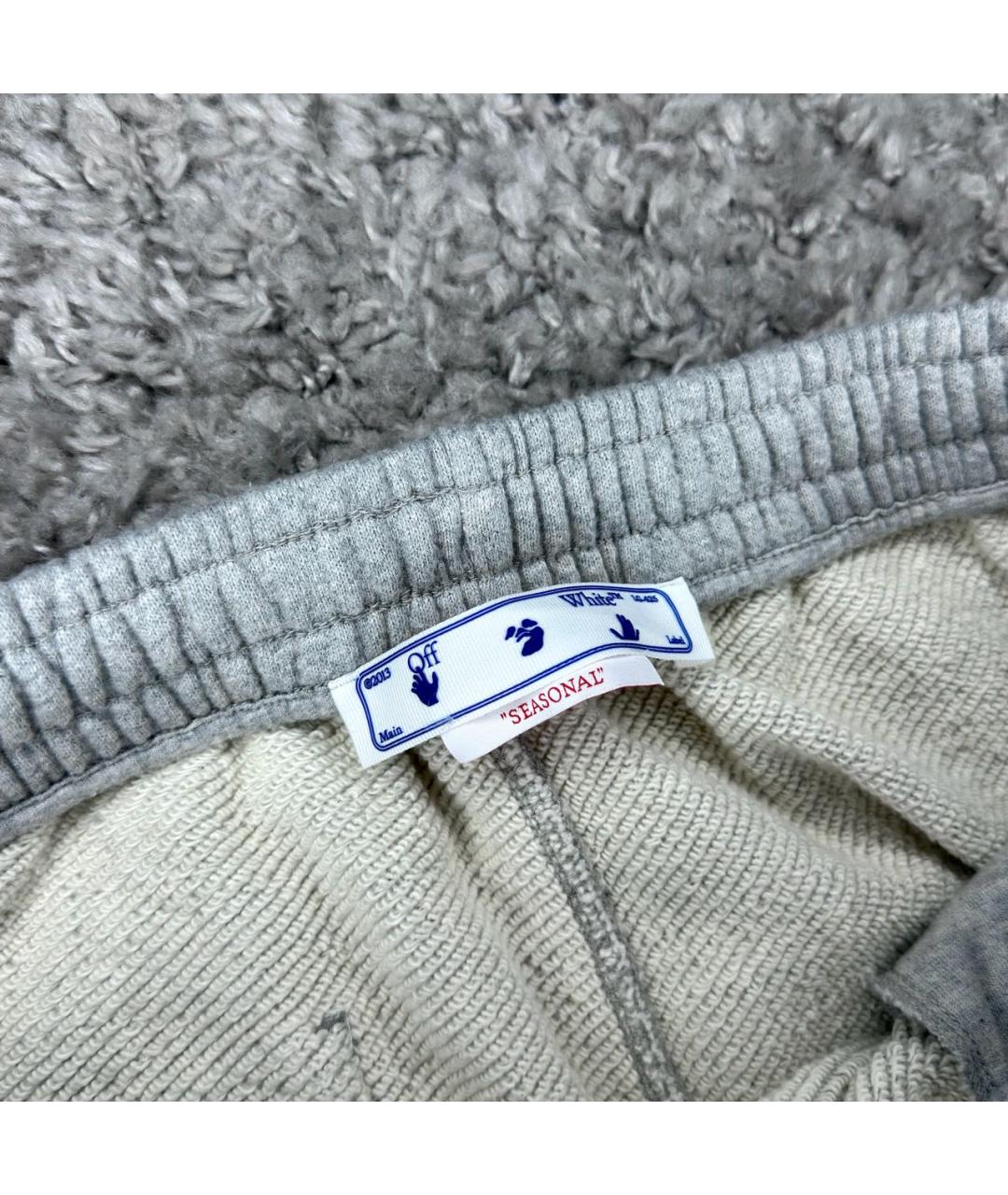 OFF-WHITE Серые хлопковые повседневные брюки, фото 5