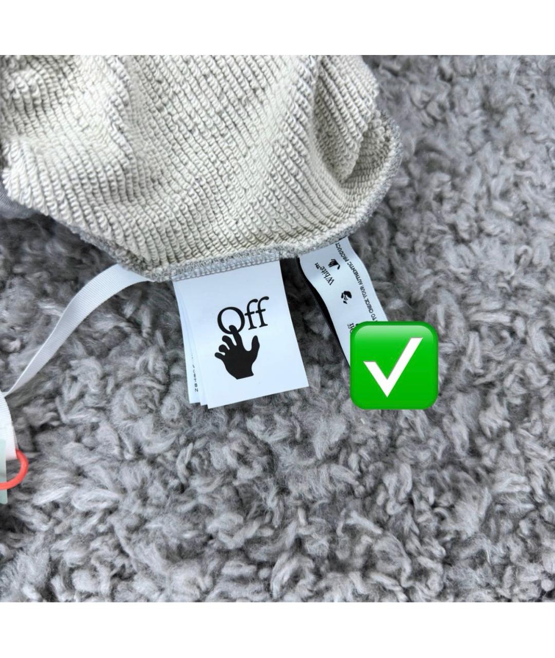 OFF-WHITE Серые хлопковые повседневные брюки, фото 7