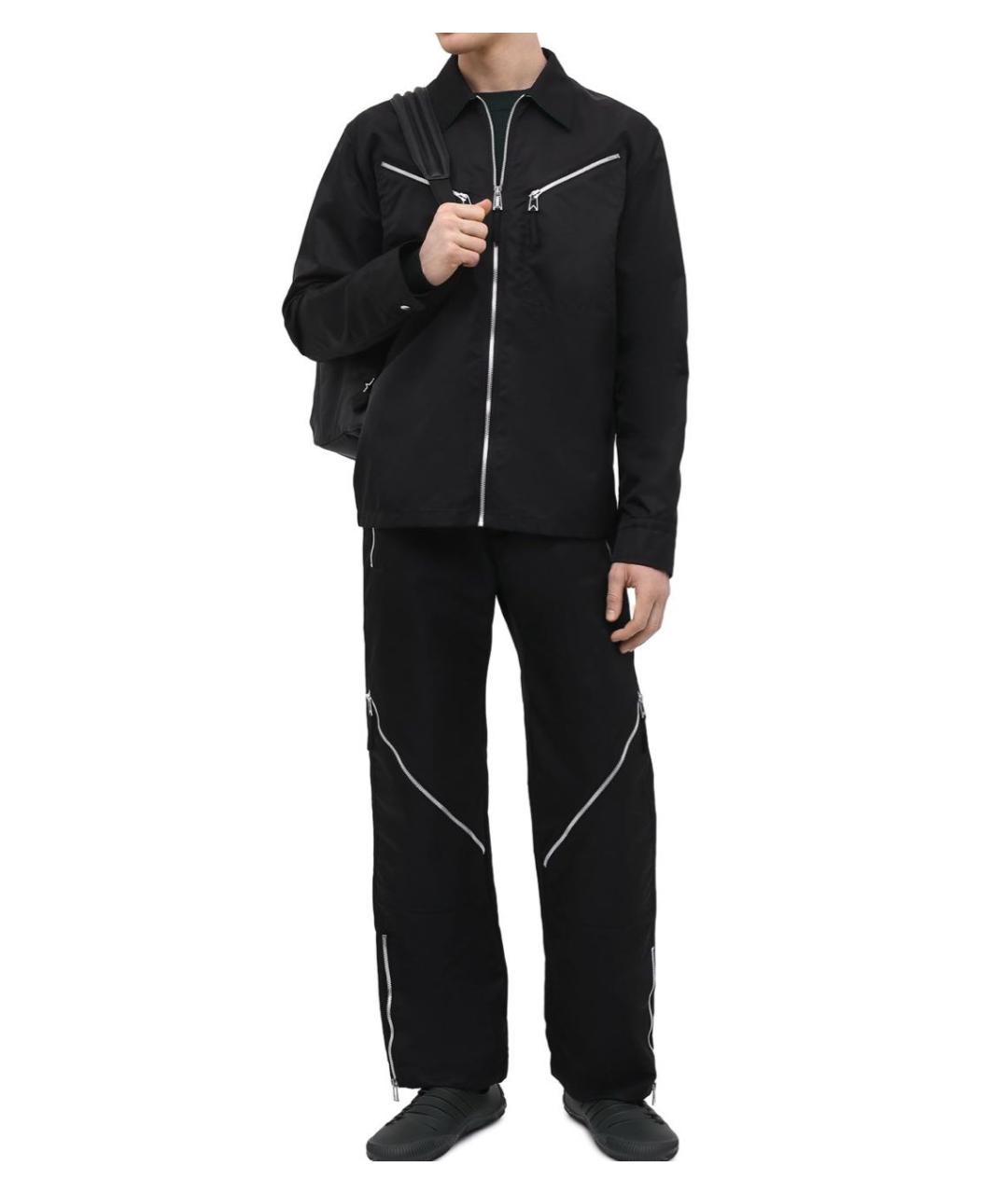 BOTTEGA VENETA Черные полиамидовые повседневные брюки, фото 2