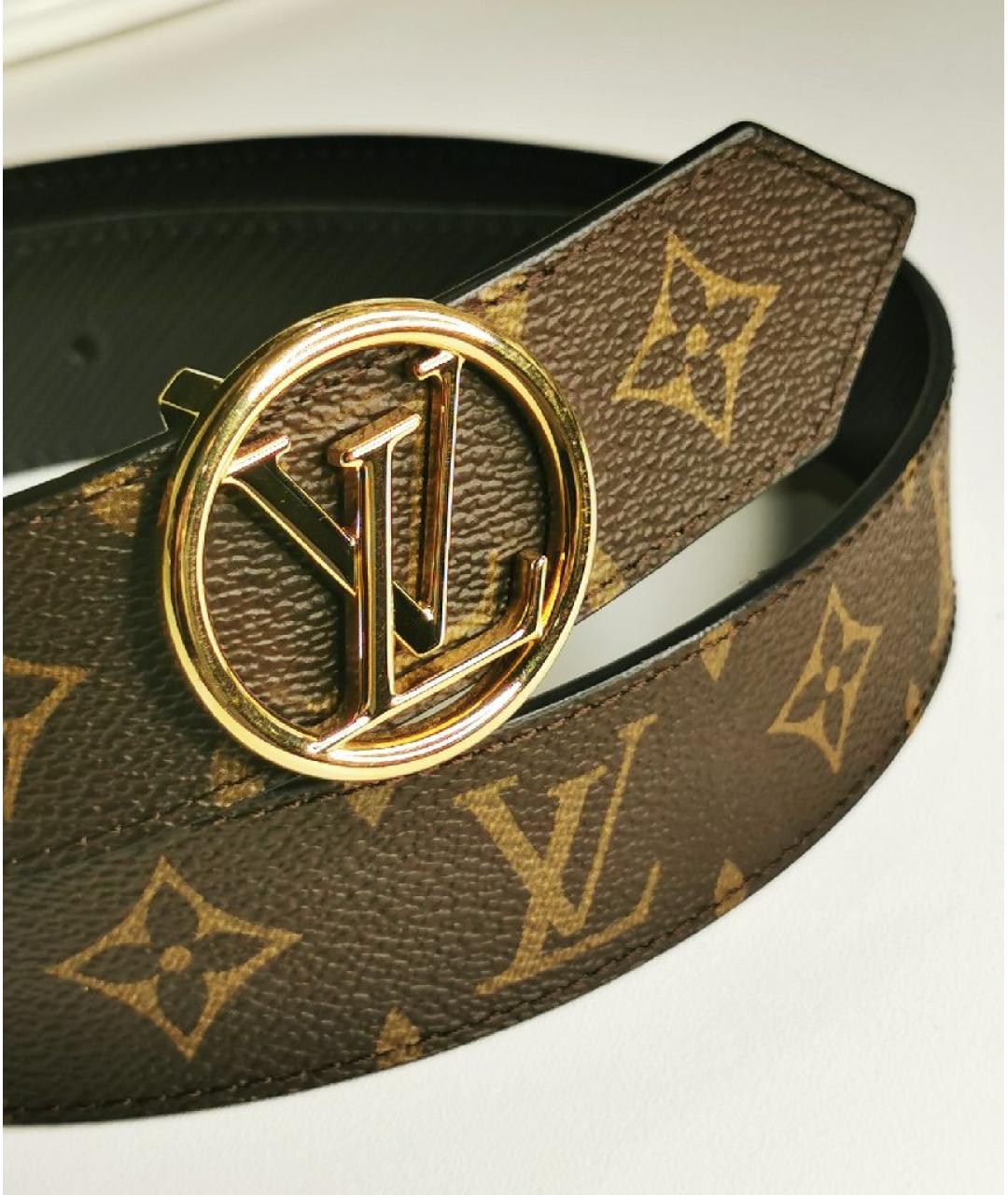 LOUIS VUITTON Черный кожаный ремень, фото 3