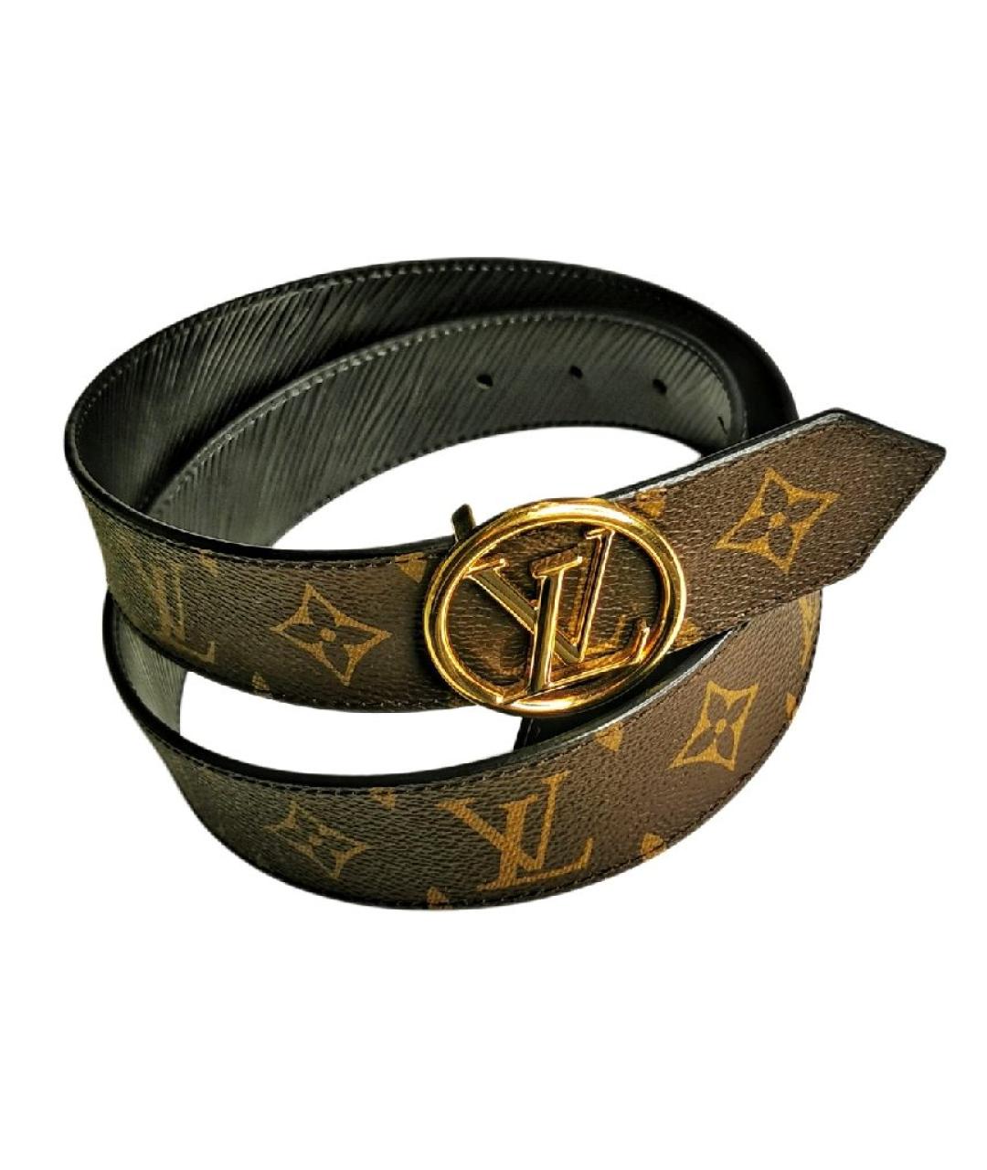 LOUIS VUITTON Черный кожаный ремень, фото 1