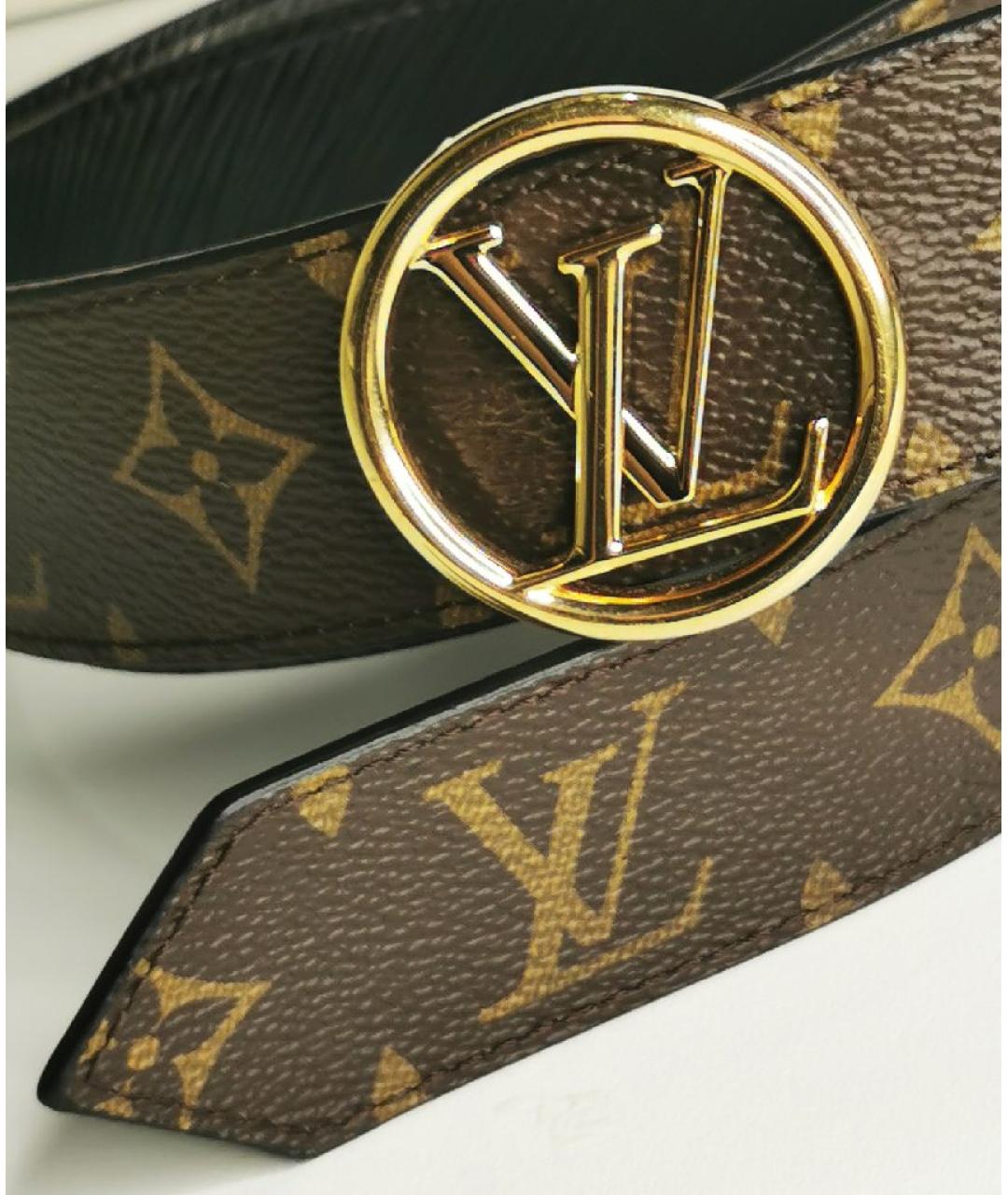 LOUIS VUITTON Черный кожаный ремень, фото 5