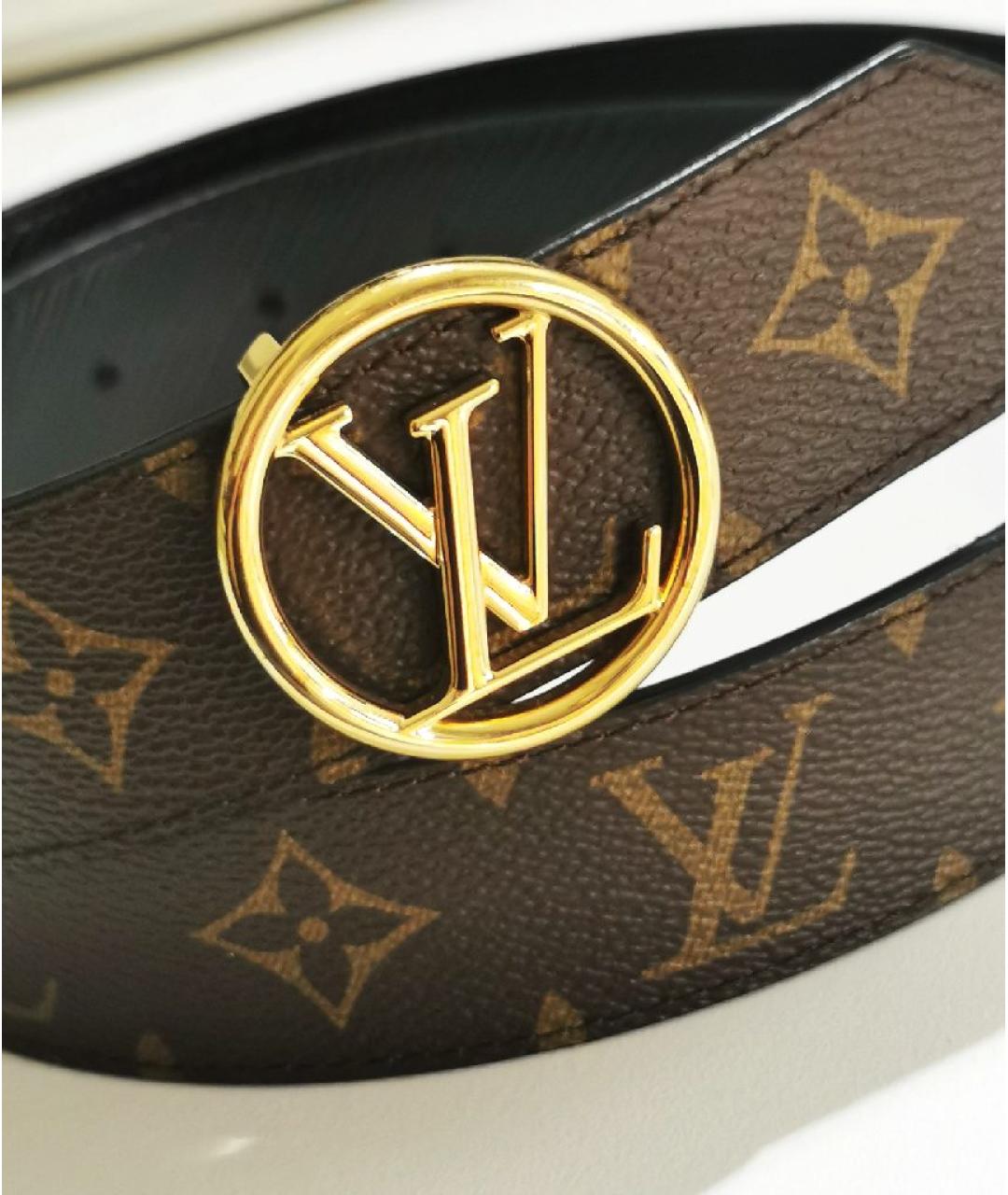 LOUIS VUITTON Черный кожаный ремень, фото 4