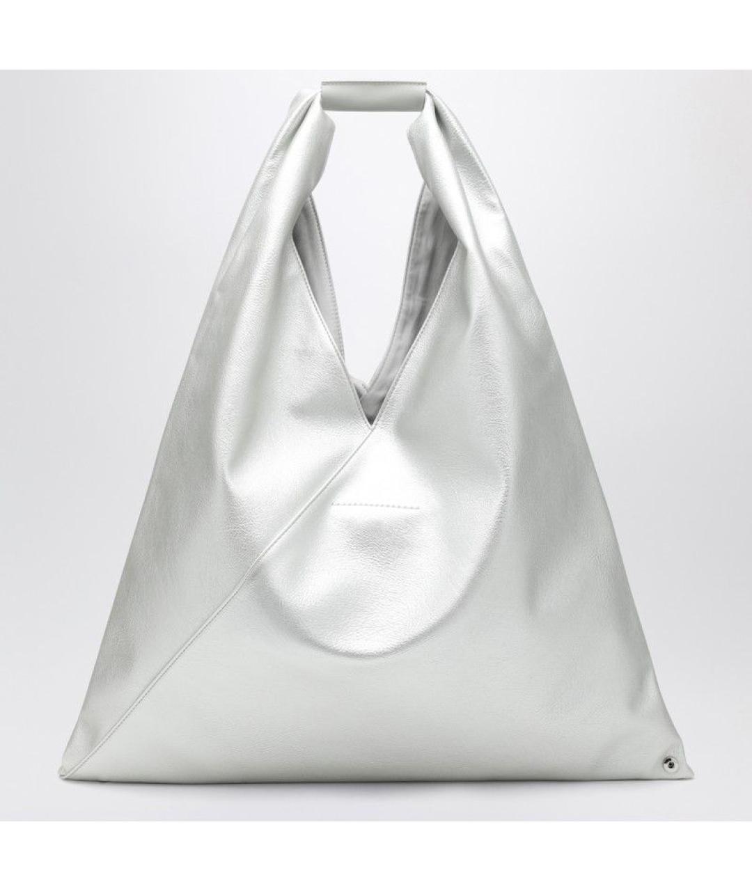 MM6 MAISON MARGIELA Серебряная сумка тоут из искусственной кожи, фото 2