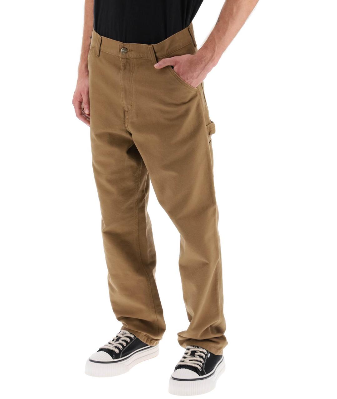 CARHARTT WIP Коричневые хлопковые повседневные брюки, фото 4
