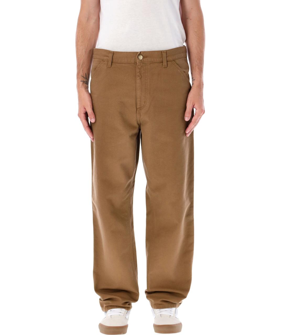 CARHARTT WIP Коричневые хлопковые повседневные брюки, фото 5