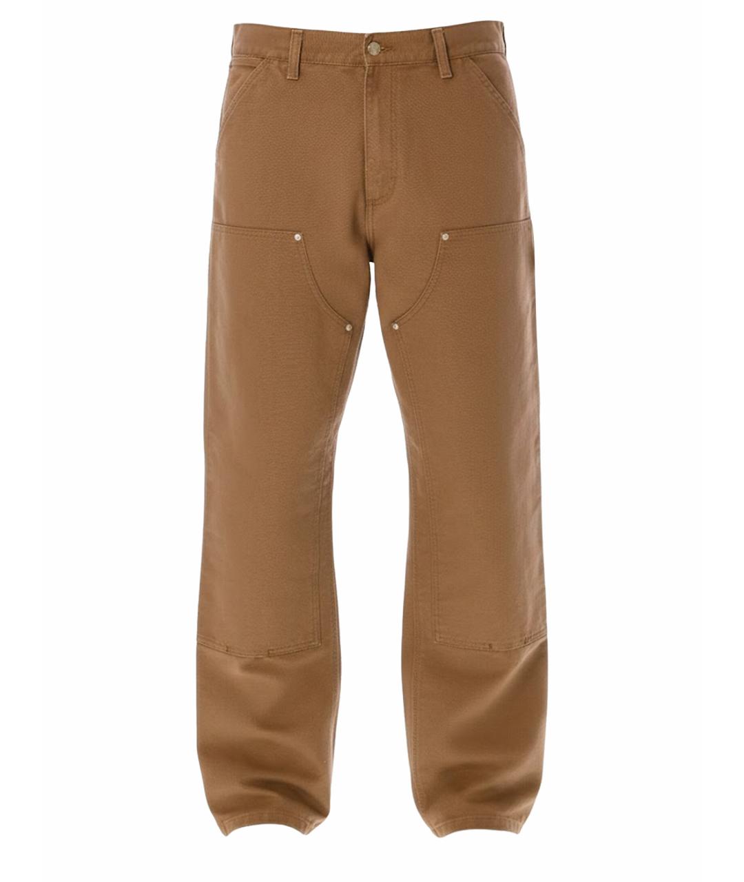 CARHARTT WIP Коричневые хлопковые повседневные брюки, фото 1